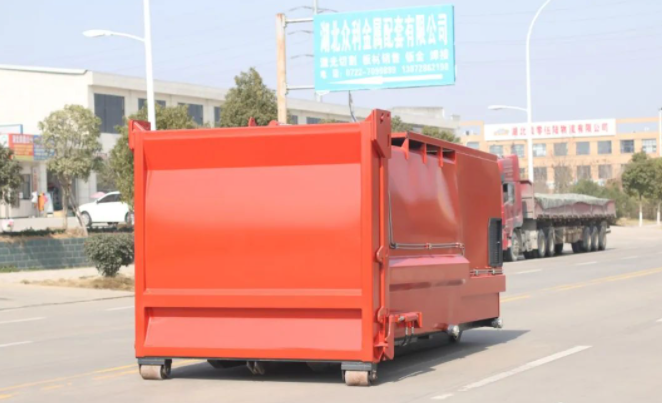10立方頂部滑蓋移動壓縮垃圾站