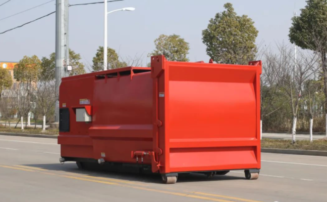 10立方頂部滑蓋移動壓縮垃圾站